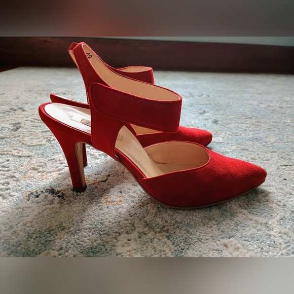 Paul Green | Nicolette Suede Heel | Size 7 | Red - Picture 3 of 6